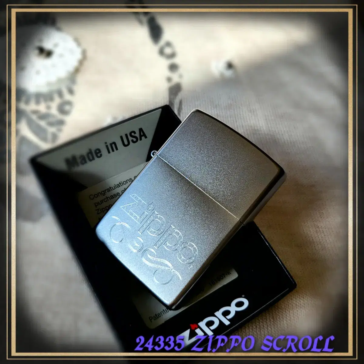 정품 24335 ZIPPO SCROLL 미개봉 새 지포라이터