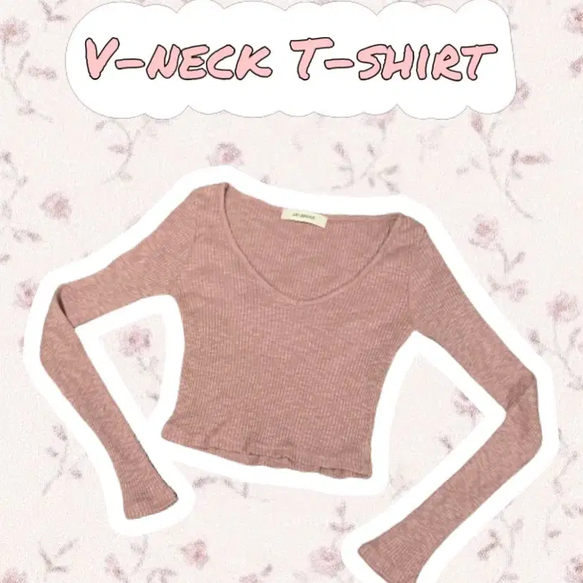 V-neck Layered Knitwear T-shirt