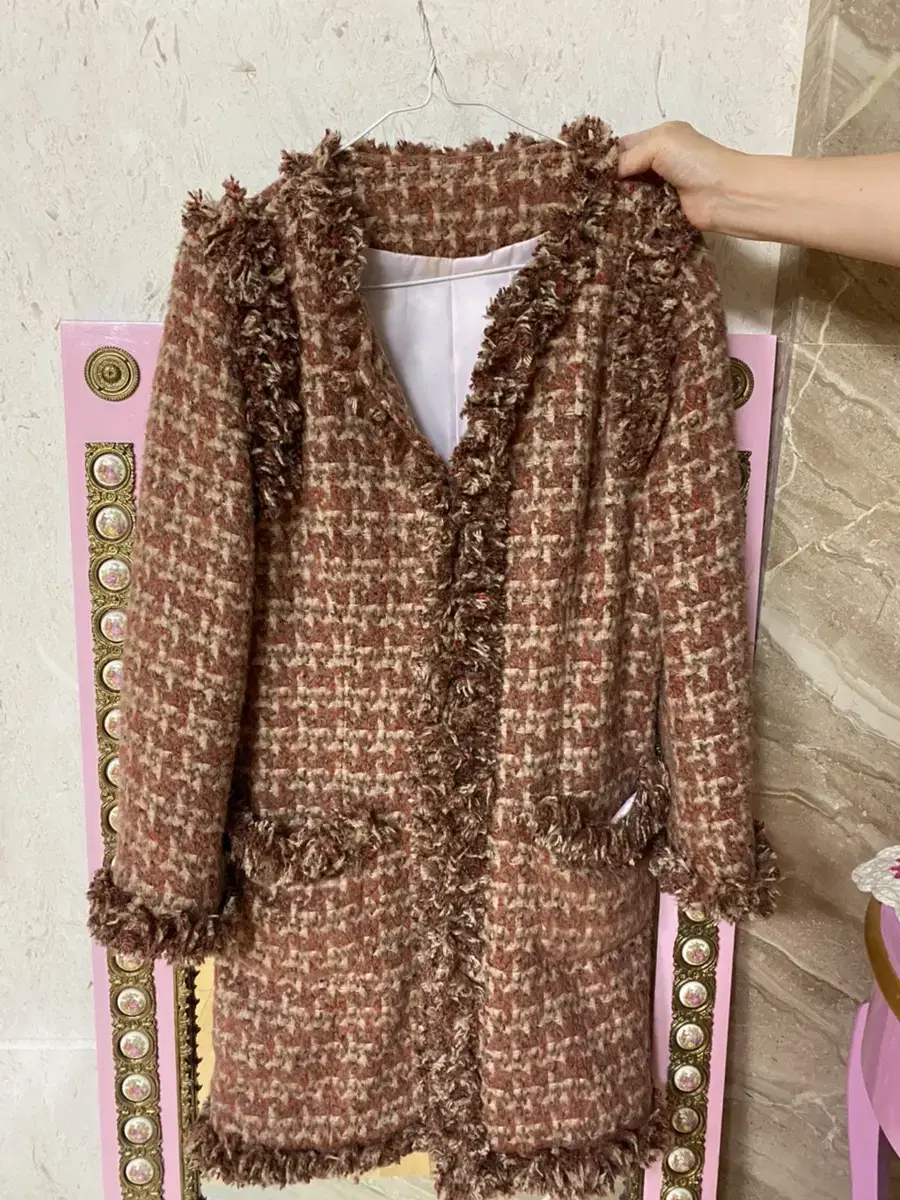 Luxurious and high-end tweed coat for sale (available up to size 66)