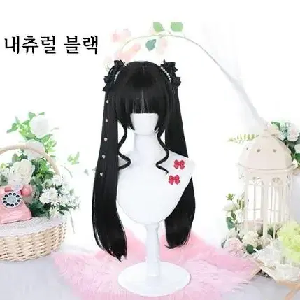 블랙 히메컷 트윈테일 패션가발 로리타가발