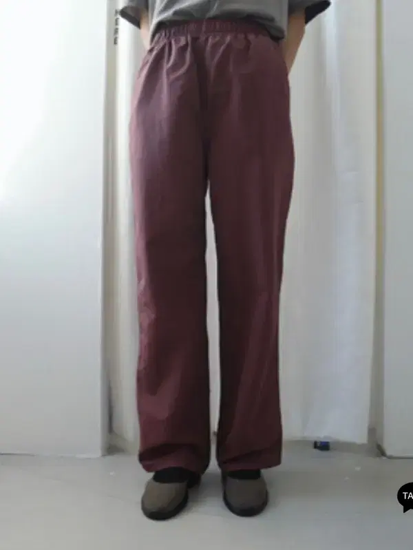 애프터먼데이 solid nylon banding pants