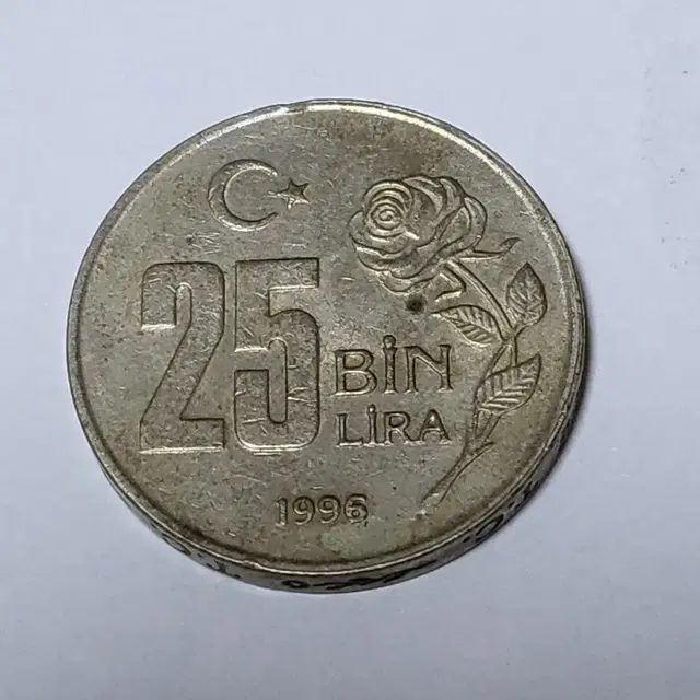 터키 25BIN 26mm 아시아이외지역 희귀동전