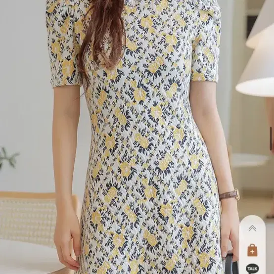 yellow flower jacquard ops 아이보리