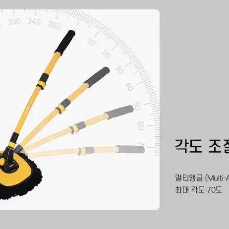 [무료배송]튼튼한 세차용 청소용3단걸레 길이조절 각도조절 다용도3단걸레