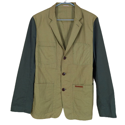 Komodo Square Men's Color Matching Casual Jacket Khaki (HU8952)