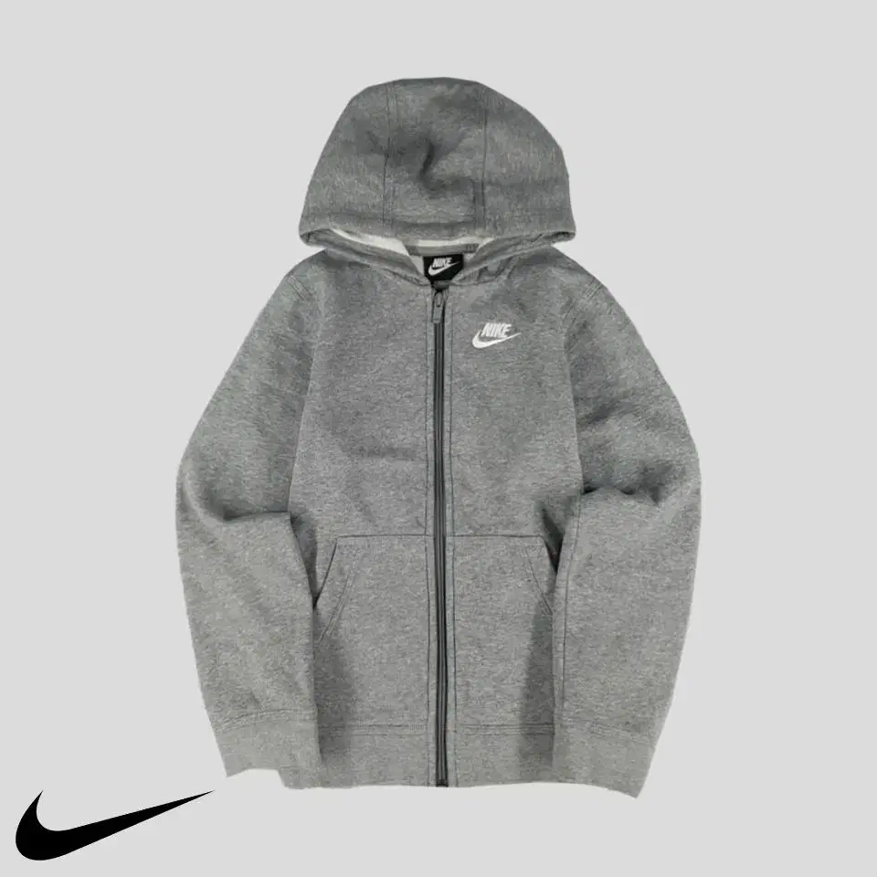 Nike Melange Grey Standard Fit Brushed Sweatshirt Hoodie Zip Up SIZE S