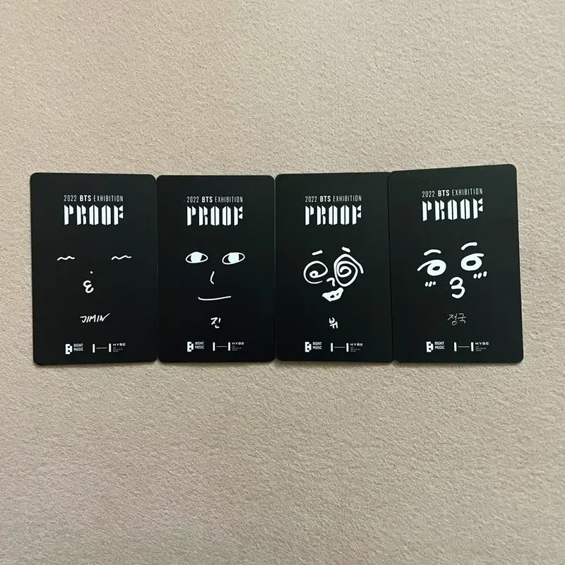 방탄소년단bts proofcard프루프 포토카드 4개세트 공식럭드