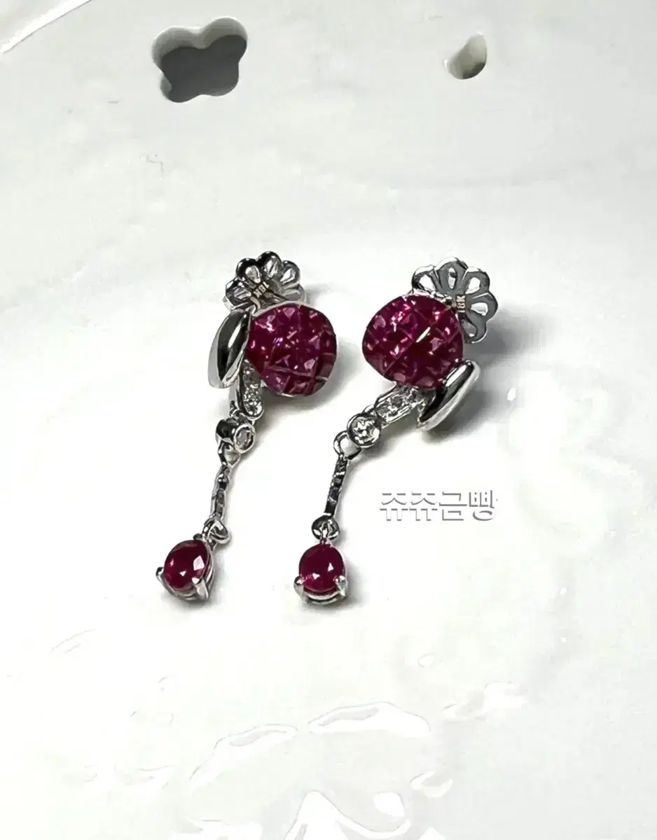 {JuJuGoldBread} 18K rubies dia drop keum keum earrings (rings bracelets necklaces