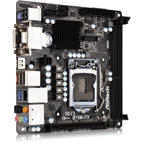 ASRock B75M-ITX+쿨러+DC보드+DC어댑터+케이스