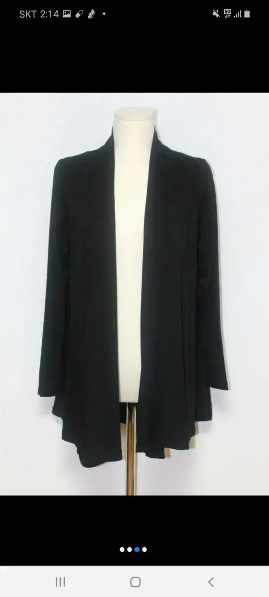 Loose-fitting long cardigan (black)