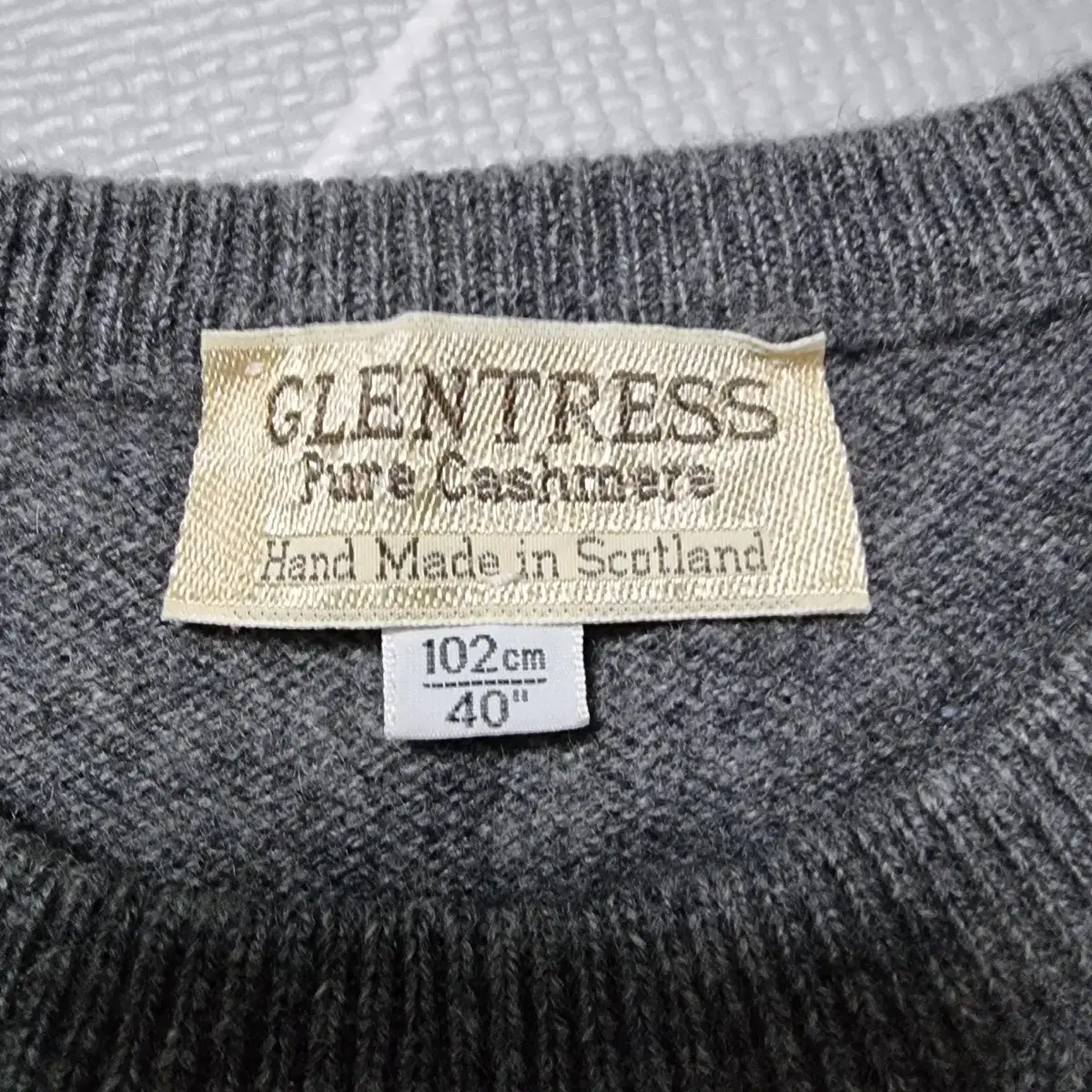 glentress 캐시미어100% made in 스코틀랜드 핸드메이드니트