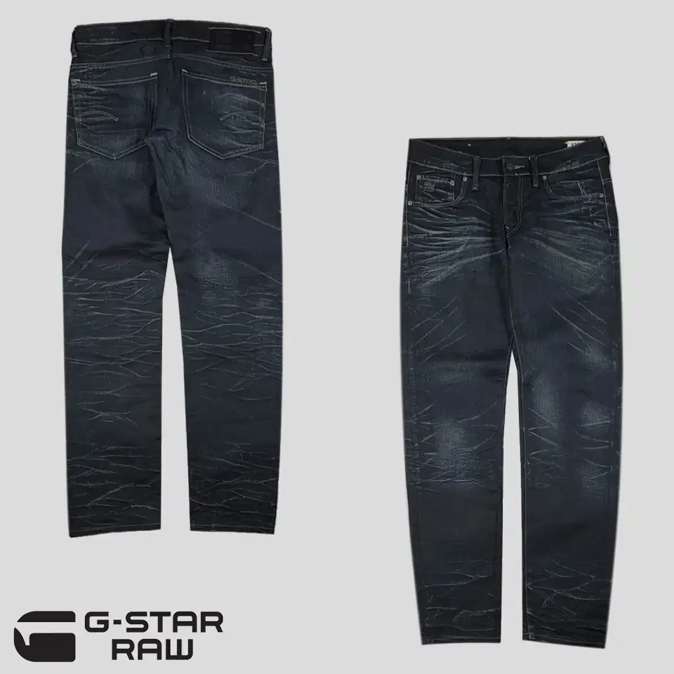 G-Star 3301 Heavy Blue Wash Oil Wash Y2K Rock Chic Punk Straight Fit