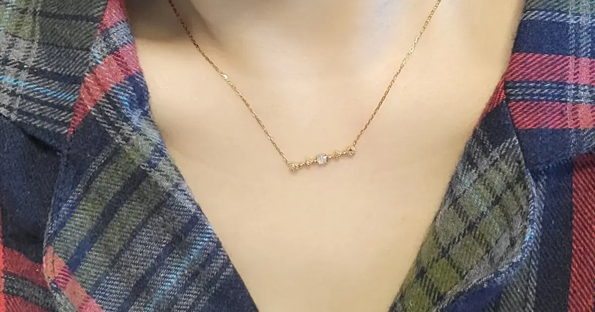 다이아미 신세계 14k 그레이러프로즈 로즈골드 목걸이 러프다이아