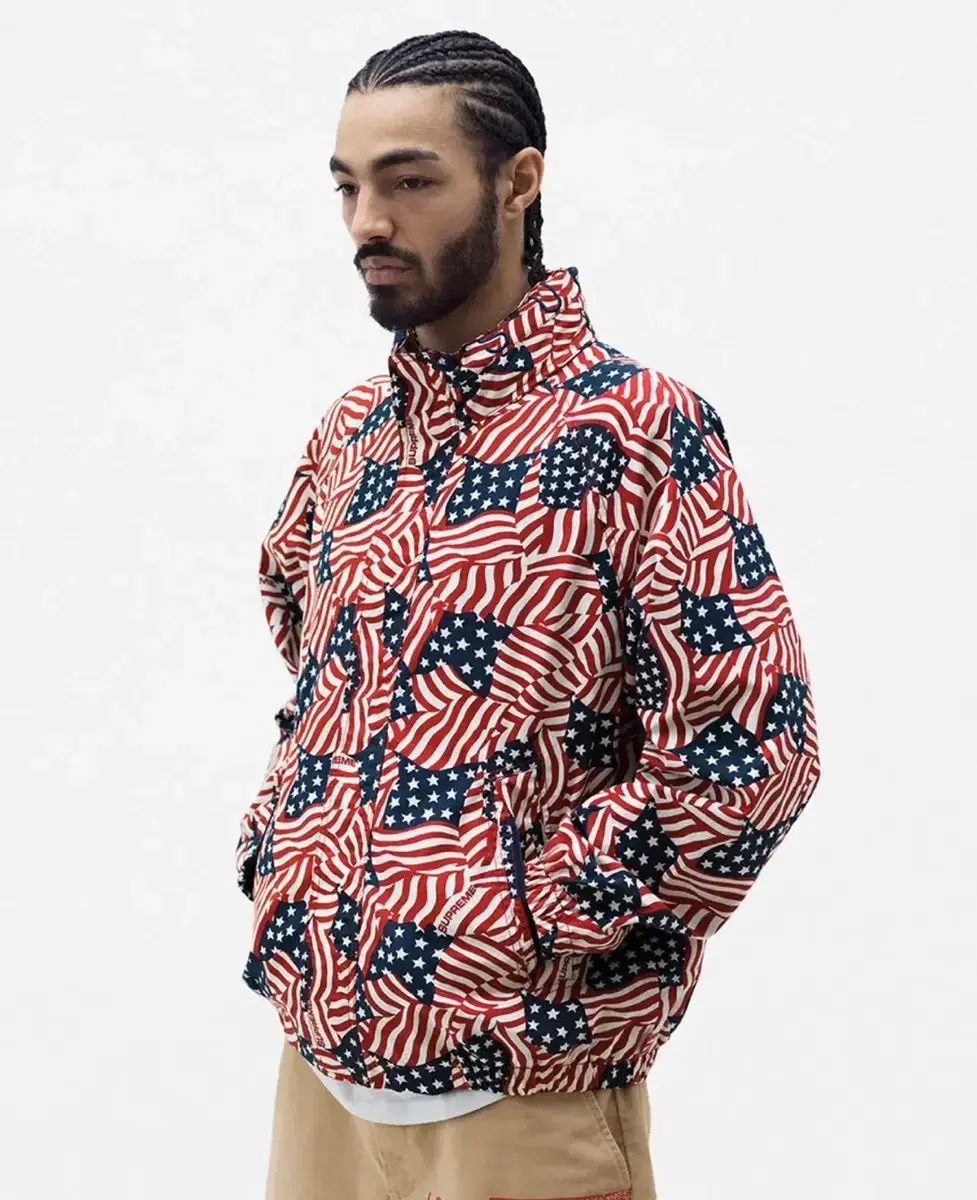 supreme raglan court jacket 星条旗 L