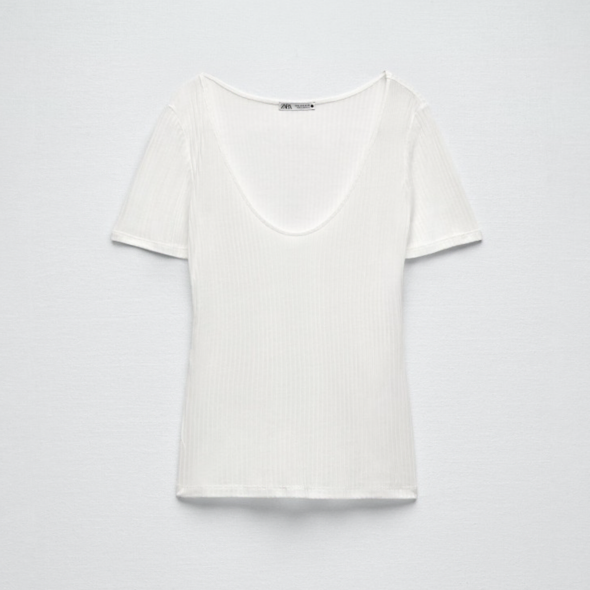 Zara 시스루 리브드 티셔츠 S (KR 55), 택있는 새상품