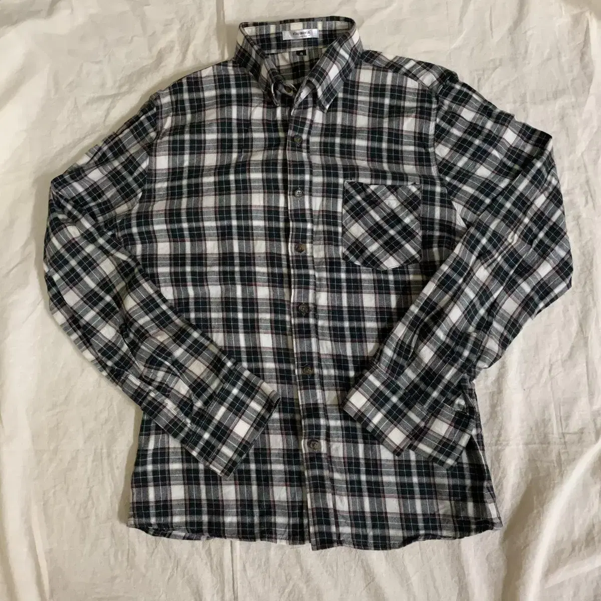 Men's Vintage Salvage Woolen Square Check Green and White Winter ShirtSouthern