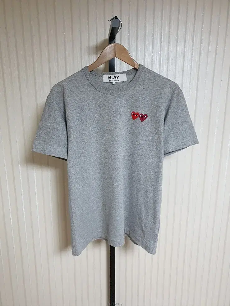 Comme des Garçons Song Gray Double Waffen Men's Short Sleeve T-Shirt L