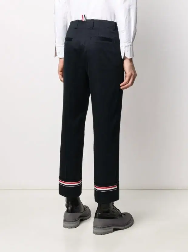 Thom Browne 20 Season Mid Gray Rolled Up Slacks sell.