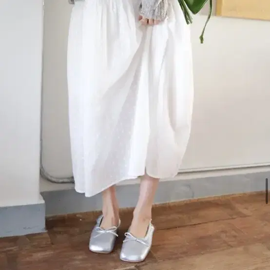 더버터크림 square ribbon flat shoes 리본플랫슈즈