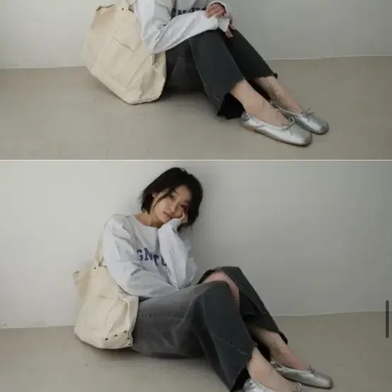 더버터크림 square ribbon flat shoes 리본플랫슈즈