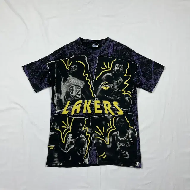 90s nba la lakers 레이커스 올프린트 반팔티셔츠