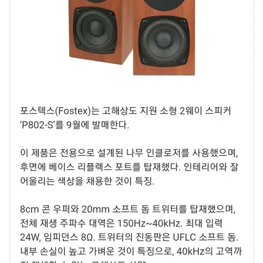 Fostex P802s 스피커