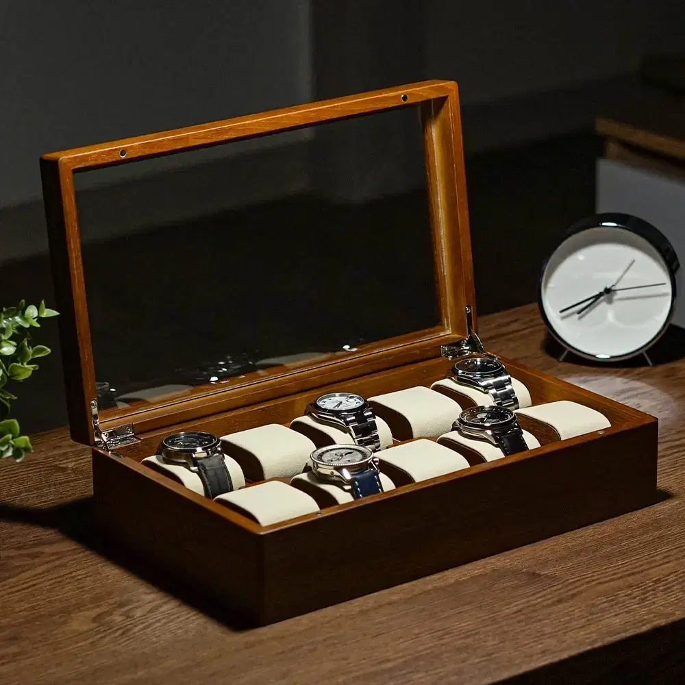 10 Solid Wood Watch Storage Boxes All Solid Wood Hand Finish Premium Product [New]