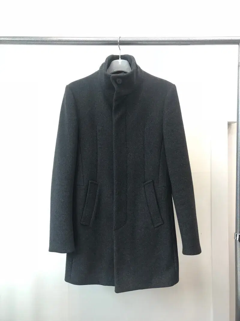 System Homme Sheepskin Colorblocked Wool Cashmere Blend Coat 90-95