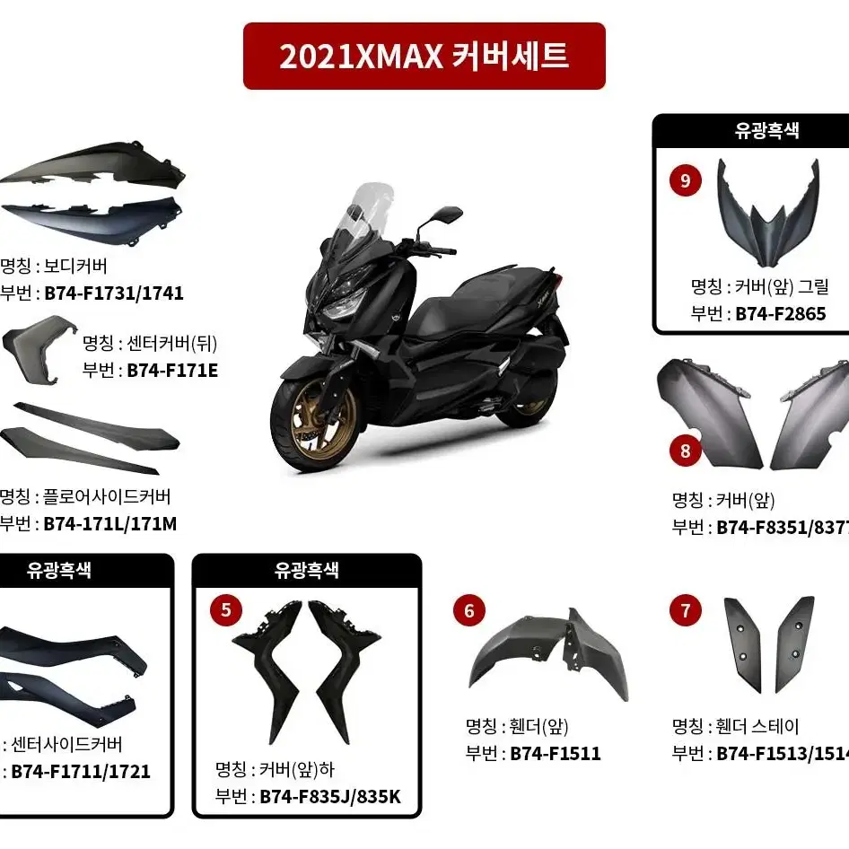 XMAX300  커버 1대분 애프터제품