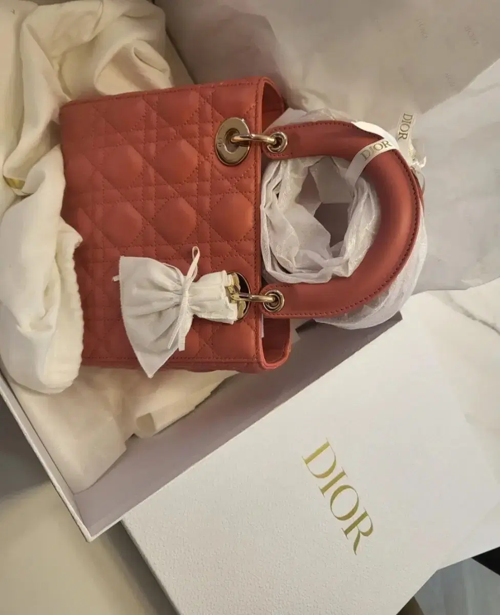 Dior Lady Small (Dusty Coral Pink Calfskin)