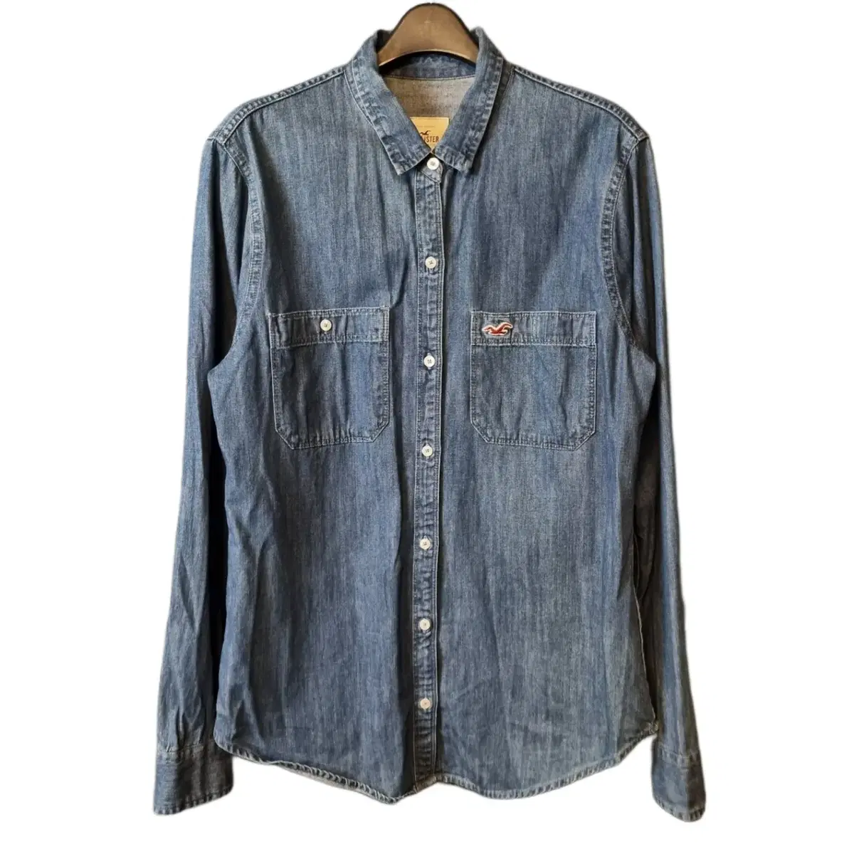 M Hollister Logo Denim Shirt Southern