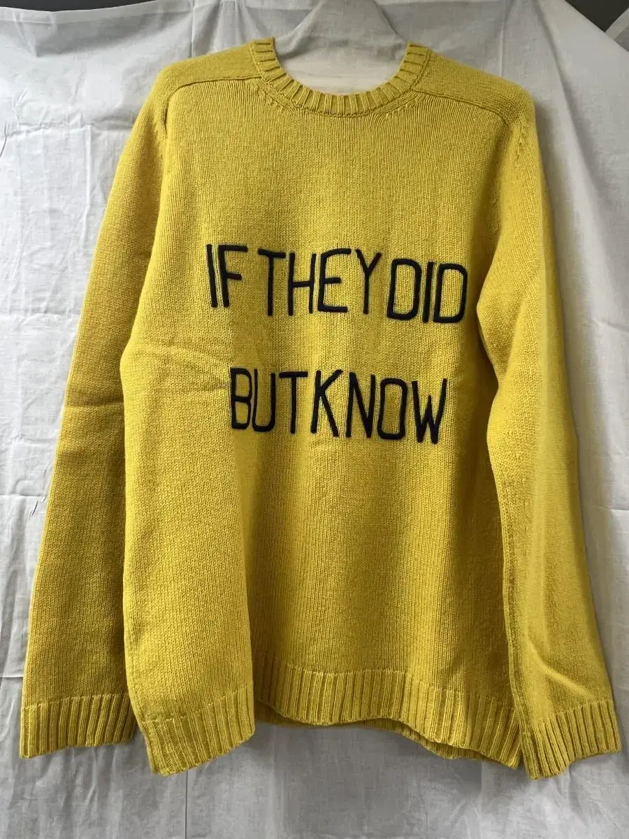 [L] Gucci Yellow Lettering Knit