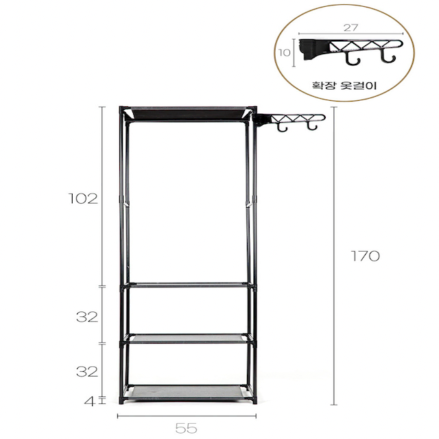 드레스룸행거 이동식행거 벽행거 틈새행거 선반 수납장행거