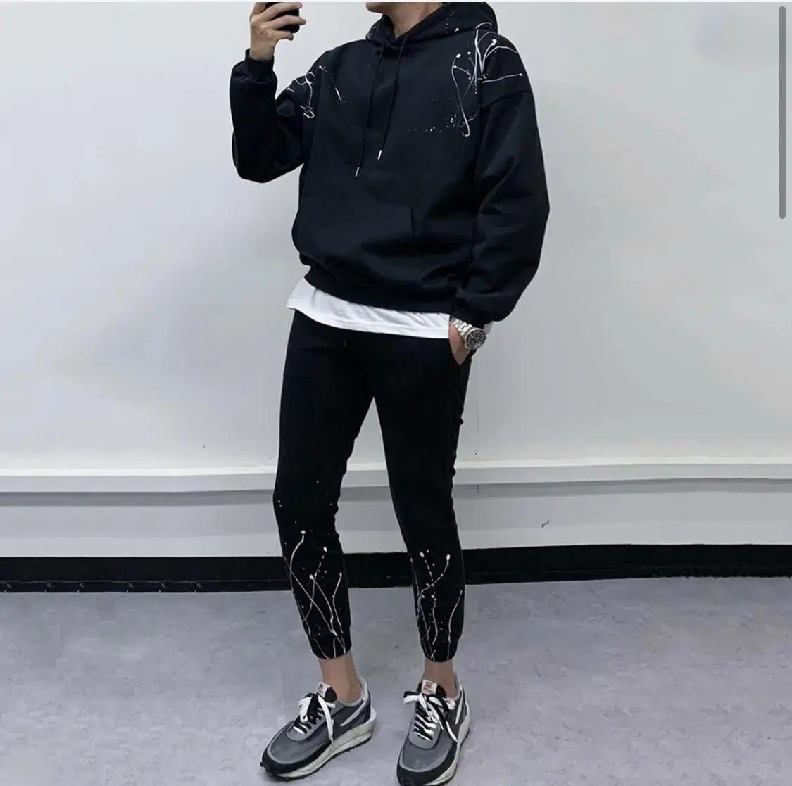 New Arrivals Painted Hooded Jogger Pants Set