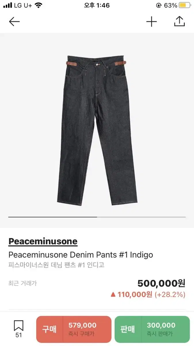 Peace Minus One Indigo Denim Pants