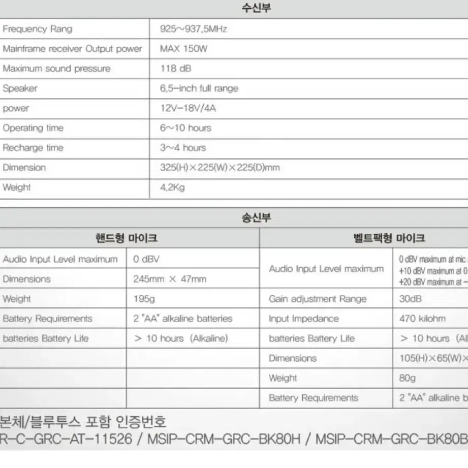 충전용이동식앰프/카날스 AT-115bn/미개봉