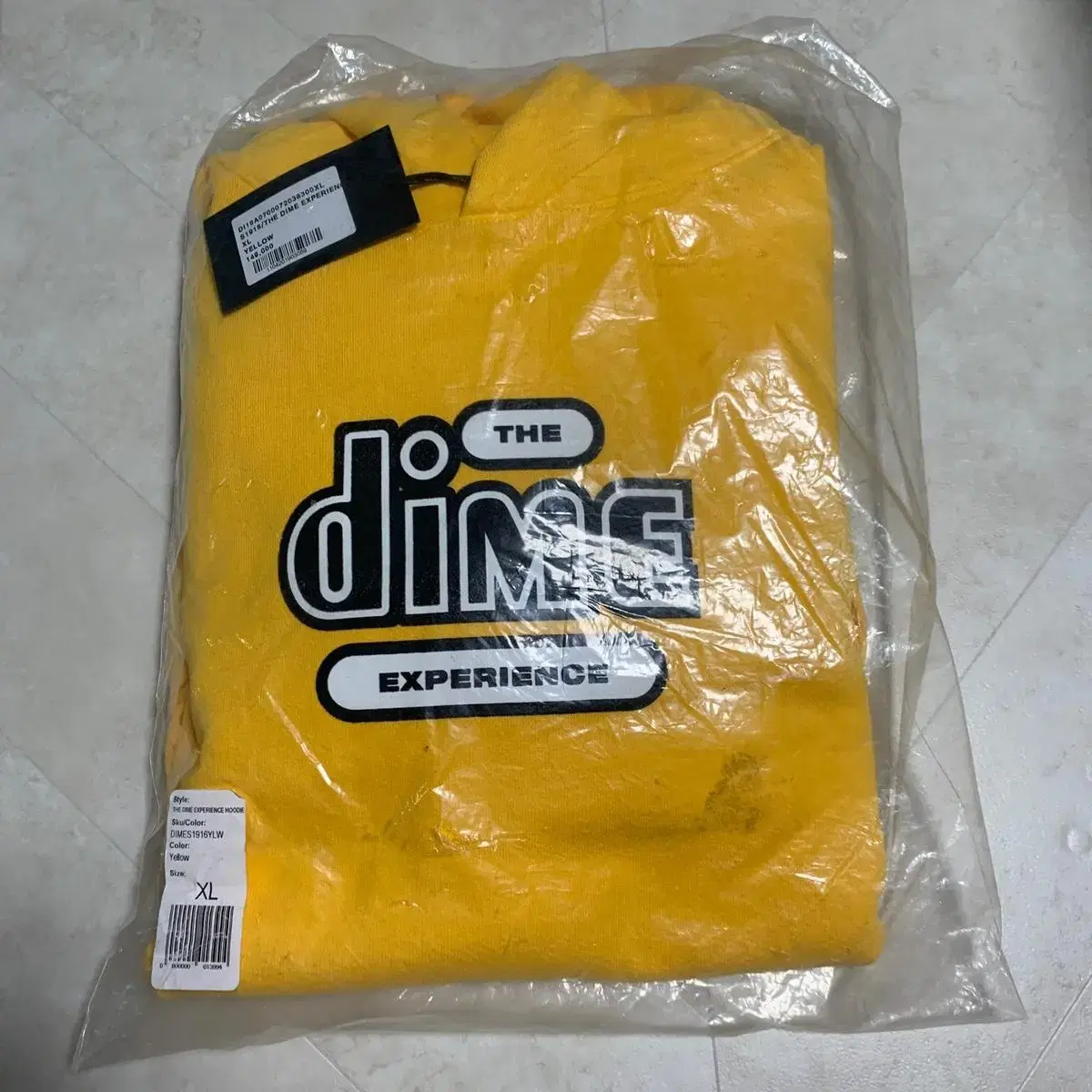 (XL) Dime Experience Logo Hoodie Yel New