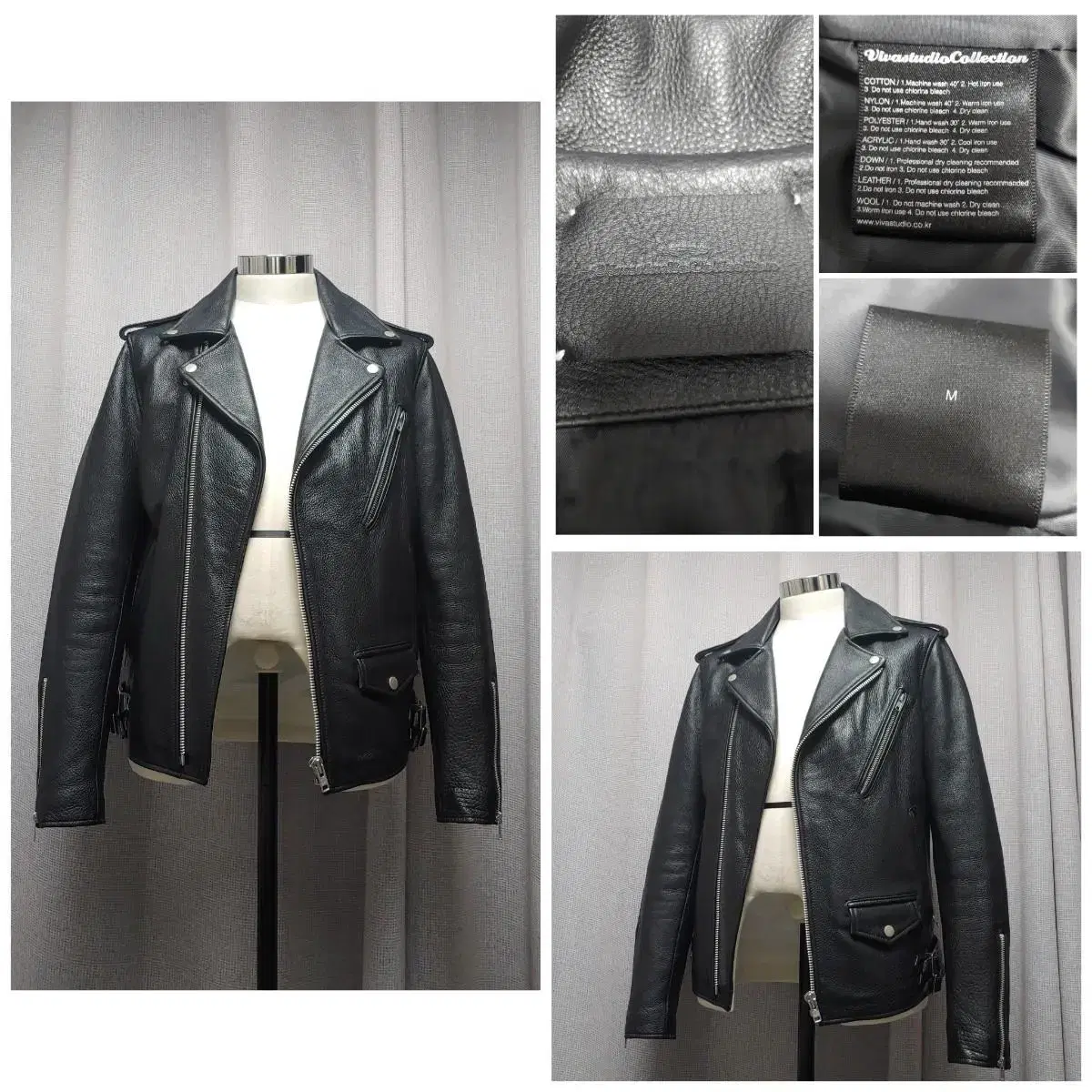 (Genuine) VivaStudio Leather Rider Jacket / M (95)