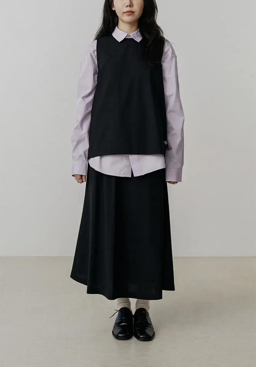 네이더스 WOOL 4 WRINKLED WIDE SKIRT BK 2번