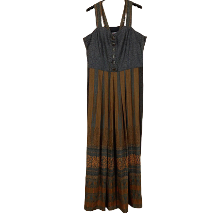 BASSET Women's Bustier Pattern Long ONEPIECE Brown40 (HU9379)