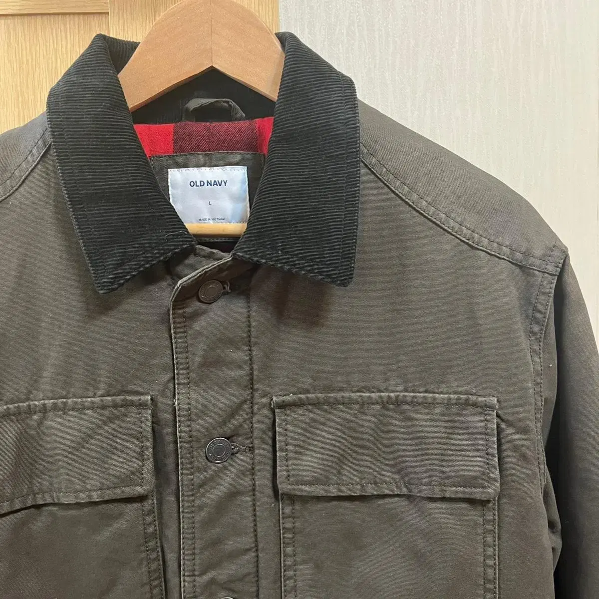 Old Navy Corduroy Neck Khaki Worker Jacket[L]