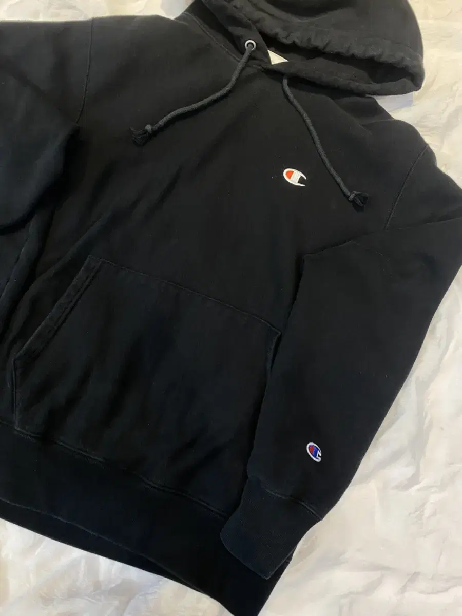 Champion Reverse Weave Black HoodieM