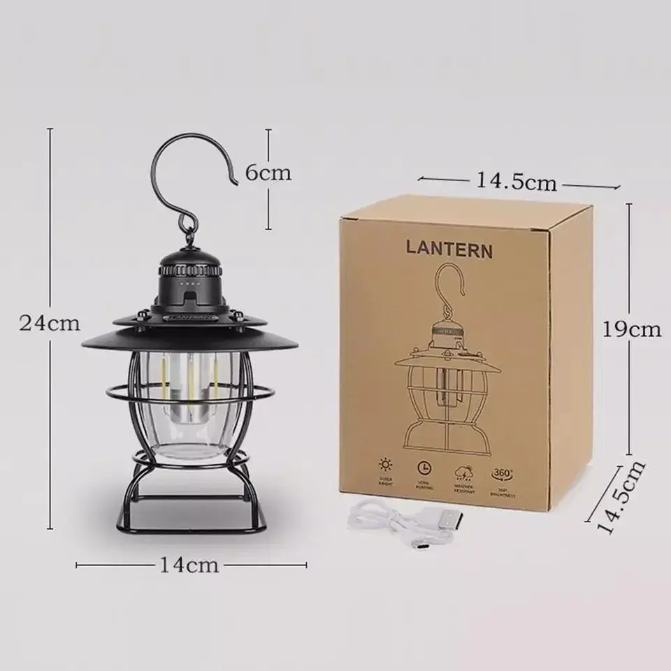 led 감성 캠핑 랜턴 충전식 (베어본즈 레일로드st) 에디슨랜턴