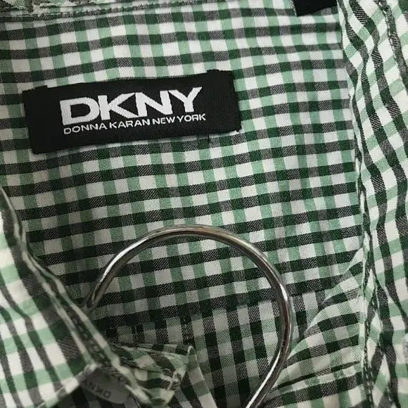 DKNY 슬림핏 프레임 셔츠 그린 체크 95 뉴욕 실루엣