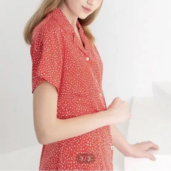 더수인 레드원피스 FRONT BUTTON MINI DRESS . RED