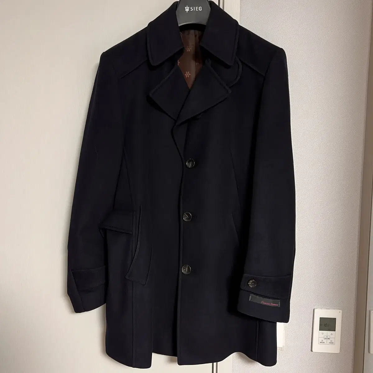 Zeke Cashmere Balmacan Coat Navy Size 105 Single Coat for Sale