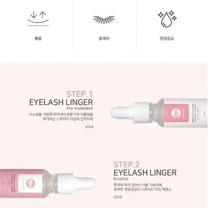 래쉬업 아이래쉬 링거 전처리제 20ml 링거 에센스 20ml 속눈썹 펌