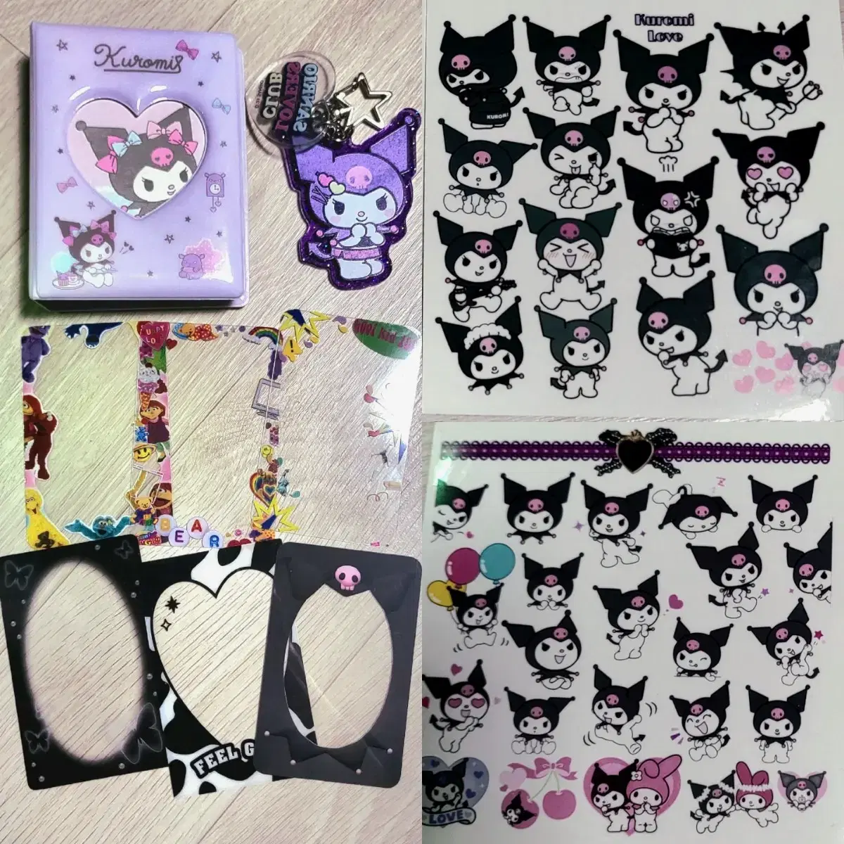 SanrioLovers Club Kuromi keyring collectbook collect book TransparentFramePhotocard sticker Bulk