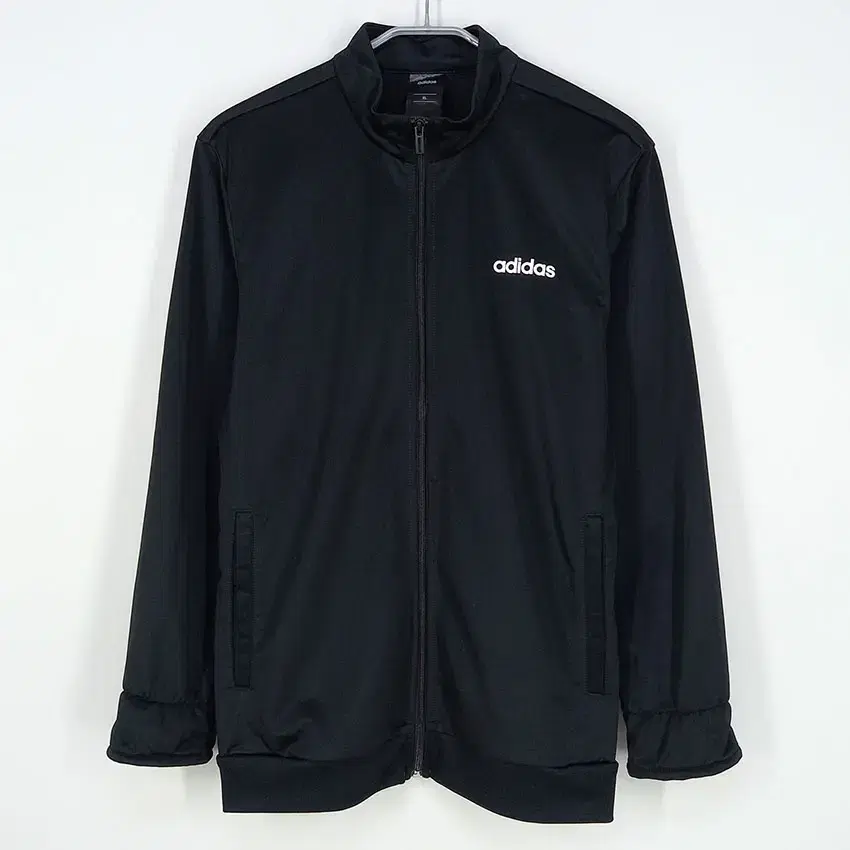 Adidas Men's Big Logo Poly Jersey Zip Jacket Black (HU18187)