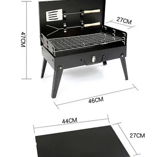 [새상품 특가] 접이식 바베큐그릴 화롯대+뒤집게+구이용포크 휴대용그릴